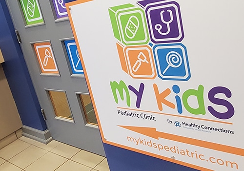 The Hot Springs My Kids Pediatric Clinic sign.