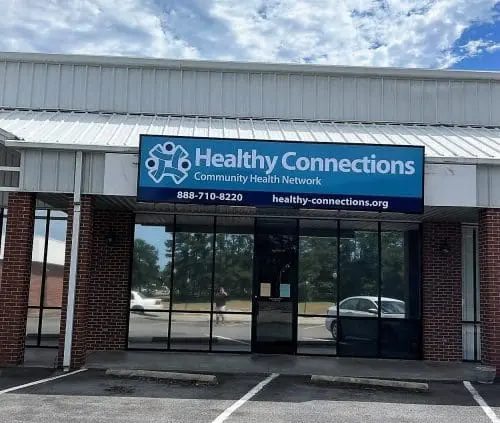 The Healthy Connections Sheridan Clinic sign.